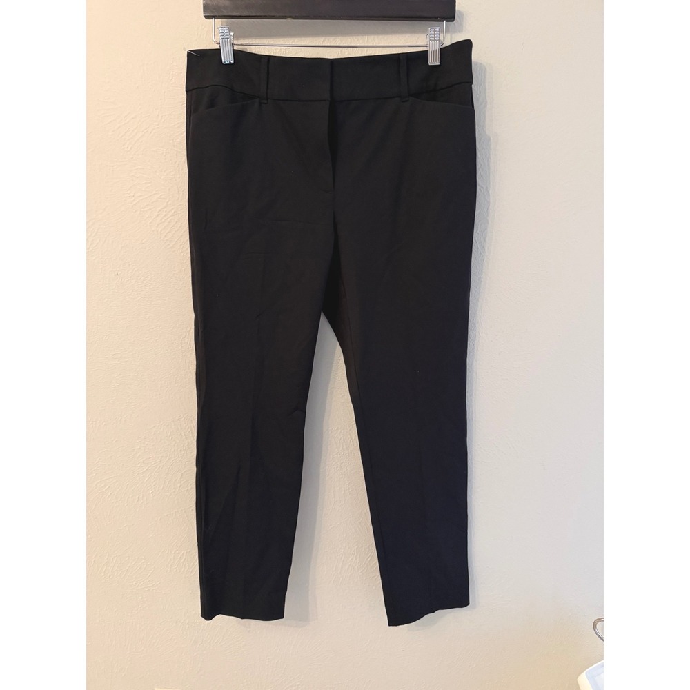Loft 2024 Sutton Skinny Ankle Pants Black Mid Rise Trousers Size 12 NWT